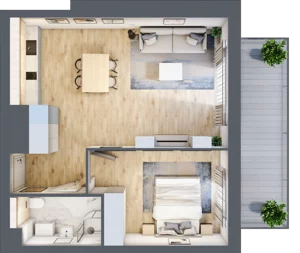 2 pokoje, apartament inwestycyjny 46,51 m², piętro 2, oferta nr MN36, Apartamenty Wypoczynkowa, Jastrzębia Góra, ul. Wypoczynkowa
