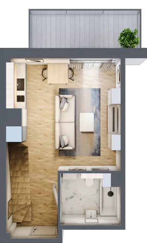 2 pokoje, apartament inwestycyjny 42,28 m², piętro 3, oferta nr MN62, Apartamenty Wypoczynkowa, Jastrzębia Góra, ul. Wypoczynkowa