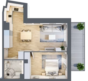 2 pokoje, apartament inwestycyjny 45,08 m², piętro 2, oferta nr MN42, Apartamenty Wypoczynkowa, Jastrzębia Góra, ul. Wypoczynkowa