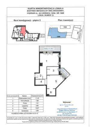 2 pokoje, apartament 53,53 m², piętro 2, oferta nr WS-B2-LM-M.2.3, Wilda Story, Poznań, Wilda, Wilda, ul. 28 Czerwca 1956 r. 156