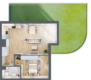 2 pokoje, mieszkanie 59,60 m², parter, oferta nr 6A0001, Jaśminowy Mokotów VI Wille Miejskie, Warszawa, Mokotów, Stegny, ul. Białego Dębu