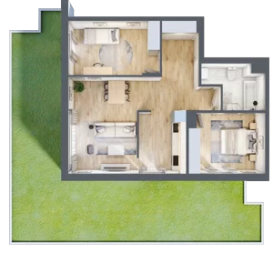 3 pokoje, mieszkanie 71,19 m², parter, oferta nr 6A0003, Jaśminowy Mokotów VI Wille Miejskie, Warszawa, Mokotów, Stegny, ul. Białego Dębu