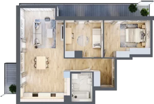 3 pokoje, mieszkanie 78,64 m², piętro 2, oferta nr 6A0210, Jaśminowy Mokotów VI Wille Miejskie, Warszawa, Mokotów, Stegny, ul. Białego Dębu