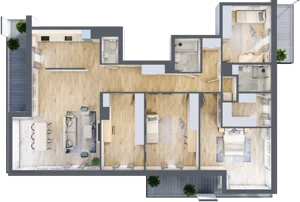 5 pokoi, mieszkanie 143,61 m², piętro 1, oferta nr 6A0105, Jaśminowy Mokotów VI Wille Miejskie, Warszawa, Mokotów, Stegny, ul. Białego Dębu