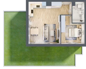 2 pokoje, mieszkanie 49,84 m², parter, oferta nr 6C0004, Jaśminowy Mokotów VI Wille Miejskie, Warszawa, Mokotów, Stegny, ul. Białego Dębu