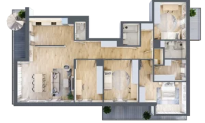 5 pokoi, mieszkanie 132,16 m², piętro 2, oferta nr 6D0208, Jaśminowy Mokotów VI Wille Miejskie, Warszawa, Mokotów, Stegny, ul. Białego Dębu