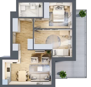 3 pokoje, mieszkanie 56,05 m², piętro 1, oferta nr BA0119, Stilla, Warszawa, Włochy, Raków, ul. Fajansowa 5