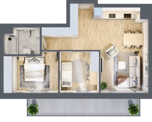 3 pokoje, mieszkanie 58,66 m², piętro 3, oferta nr BA0343, Stilla, Warszawa, Włochy, Raków, ul. Fajansowa 5
