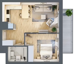 2 pokoje, mieszkanie 45,10 m², piętro 3, oferta nr BA0352, Stilla, Warszawa, Włochy, Raków, ul. Fajansowa 5