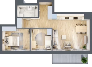 3 pokoje, mieszkanie 56,63 m², piętro 4, oferta nr BA0470, Stilla, Warszawa, Włochy, Raków, ul. Fajansowa 5