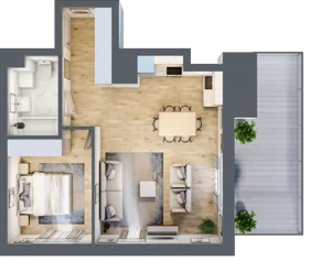 2 pokoje, mieszkanie 52,99 m², piętro 7, oferta nr BA0795, Stilla, Warszawa, Włochy, Raków, ul. Fajansowa 5