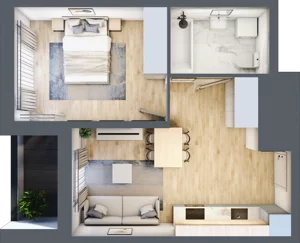 2 pokoje, apartament 39,55 m², piętro 6, oferta nr 1BB0602, Awangarda Mogilska, Kraków, Prądnik Czerwony, Rakowice, ul. Mogilska 126
