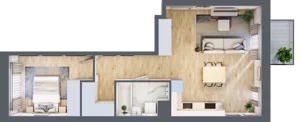 2 pokoje, apartament 50,65 m², piętro 1, oferta nr 1BA0105, Awangarda Mogilska, Kraków, Prądnik Czerwony, Rakowice, ul. Mogilska 126