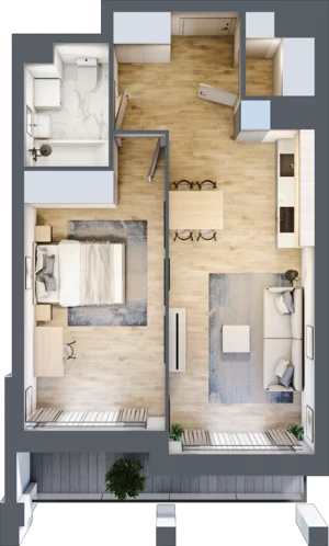 2 pokoje, apartament 49,61 m², piętro 2, oferta nr 1BC0202, Awangarda Mogilska, Kraków, Prądnik Czerwony, Rakowice, ul. Mogilska 126