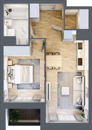 2 pokoje, apartament 42,87 m², piętro 1, oferta nr 1BB0106, Awangarda Mogilska, Kraków, Prądnik Czerwony, Rakowice, ul. Mogilska 126