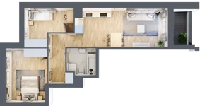 3 pokoje, apartament 55,75 m², piętro 1, oferta nr 1BC0105, Awangarda Mogilska, Kraków, Prądnik Czerwony, Rakowice, ul. Mogilska 126