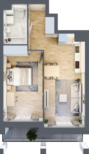 2 pokoje, apartament 45,75 m², piętro 2, oferta nr 1BC0204, Awangarda Mogilska, Kraków, Prądnik Czerwony, Rakowice, ul. Mogilska 126