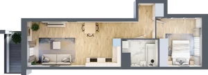 2 pokoje, apartament 46,66 m², piętro 1, oferta nr 1BE0101, Awangarda Mogilska, Kraków, Prądnik Czerwony, Rakowice, ul. Mogilska 126