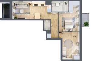 3 pokoje, apartament 60,36 m², piętro 4, oferta nr 1BB0401, Awangarda Mogilska, Kraków, Prądnik Czerwony, Rakowice, ul. Mogilska 126