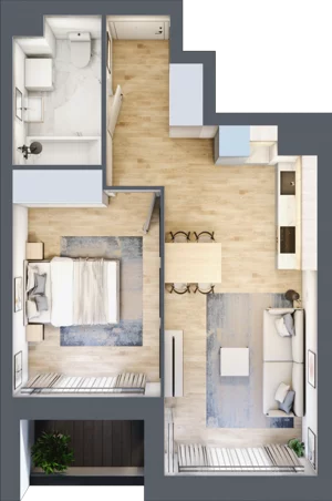 2 pokoje, apartament 42,38 m², piętro 1, oferta nr 1BC0104, Awangarda Mogilska, Kraków, Prądnik Czerwony, Rakowice, ul. Mogilska 126