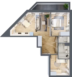 3 pokoje, apartament 58,04 m², piętro 1, oferta nr 1BA0101, Awangarda Mogilska, Kraków, Prądnik Czerwony, Rakowice, ul. Mogilska 126