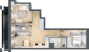 3 pokoje, apartament 56,66 m², piętro 2, oferta nr 1BC0201, Awangarda Mogilska, Kraków, Prądnik Czerwony, Rakowice, ul. Mogilska 126
