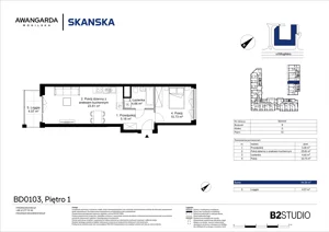 2 pokoje, apartament 44,38 m², piętro 1, oferta nr 1BD0103, Awangarda Mogilska, Kraków, Prądnik Czerwony, Rakowice, ul. Mogilska 126