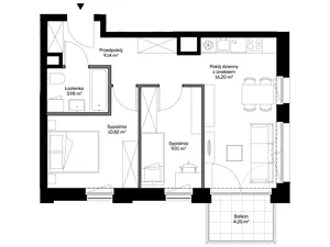 3 pokoje, apartament 49,15 m², piętro 1, oferta nr A0105, Mazowiecka 21, Kraków, Krowodrza, Łobzów, Mazowiecka 21