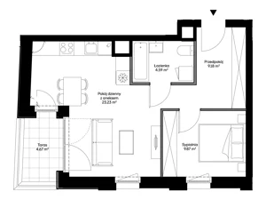 2 pokoje, apartament 46,87 m², piętro 1, oferta nr A0109, Mazowiecka 21, Kraków, Krowodrza, Łobzów, Mazowiecka 21