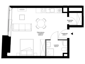 1 pokój, apartament 39,45 m², piętro 1, oferta nr A0112, Mazowiecka 21, Kraków, Krowodrza, Łobzów, Mazowiecka 21