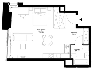 1 pokój, apartament 46,43 m², piętro 1, oferta nr B0105, Mazowiecka 21, Kraków, Krowodrza, Łobzów, Mazowiecka 21