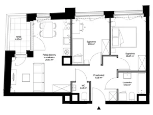 3 pokoje, apartament 55,53 m², piętro 1, oferta nr B0106, Mazowiecka 21, Kraków, Krowodrza, Łobzów, Mazowiecka 21