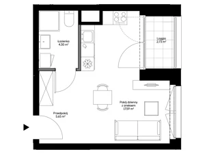 1 pokój, apartament 27,54 m², piętro 1, oferta nr B0112, Mazowiecka 21, Kraków, Krowodrza, Łobzów, Mazowiecka 21