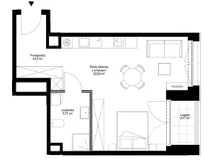 1 pokój, apartament 41,21 m², piętro 2, oferta nr B0202, Mazowiecka 21, Kraków, Krowodrza, Łobzów, Mazowiecka 21