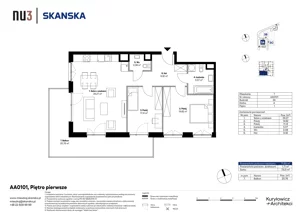 3 pokoje, mieszkanie 71,50 m², piętro 1, oferta nr AA0101, NU3 Warszawa Wola, Warszawa, Wola, Czyste, ul. Kolejowa