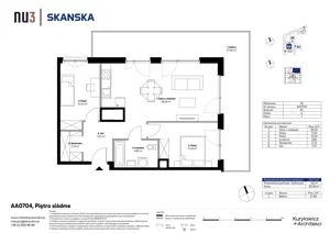 3 pokoje, mieszkanie 61,77 m², piętro 7, oferta nr AA0704, NU3 Warszawa Wola, Warszawa, Wola, Czyste, ul. Kolejowa