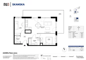 3 pokoje, mieszkanie 61,77 m², piętro 8, oferta nr AA0803, NU3 Warszawa Wola, Warszawa, Wola, Czyste, ul. Kolejowa