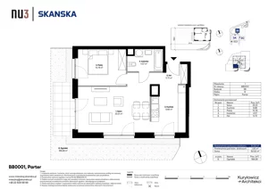 2 pokoje, mieszkanie 48,81 m², piętro 1, oferta nr AA0103, NU3 Warszawa Wola, Warszawa, Wola, Czyste, ul. Kolejowa
