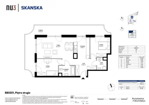 3 pokoje, mieszkanie 72,04 m², piętro 2, oferta nr BB0201, NU3 Warszawa Wola, Warszawa, Wola, Czyste, ul. Kolejowa