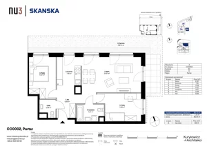 3 pokoje, mieszkanie 66,72 m², parter, oferta nr CC0002, NU3 Warszawa Wola, Warszawa, Wola, Czyste, ul. Kolejowa