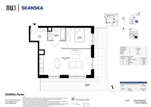 2 pokoje, mieszkanie 45,07 m², piętro 1, oferta nr AA0105, NU3 Warszawa Wola, Warszawa, Wola, Czyste, ul. Kolejowa