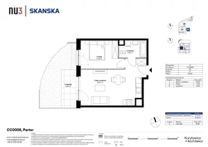 2 pokoje, mieszkanie 40,66 m², parter, oferta nr CC0006, NU3 Warszawa Wola, Warszawa, Wola, Czyste, ul. Kolejowa