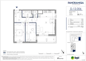 3 pokoje, apartament 68,67 m², piętro 12, oferta nr D.12.006, Panoramiqa, Poznań, Rataje, Starołęka, ul. Wagrowska 1A