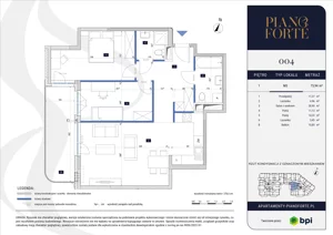 3 pokoje, apartament 73,94 m², piętro 1, oferta nr PF-M-01.004, PianoForte, Warszawa, Mokotów, Sielce, ul. Zajączkowska 3