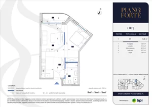 1 pokój, apartament 41,08 m², piętro 1, oferta nr PF-M-01.007, PianoForte, Warszawa, Mokotów, Sielce, ul. Zajączkowska 3