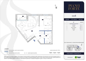 1 pokój, mieszkanie 42,42 m², piętro 1, oferta nr PF-M-01.008, PianoForte, Warszawa, Mokotów, Sielce, ul. Zajączkowska 3