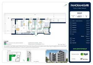 4 pokoje, mieszkanie 80,84 m², parter, oferta nr E-0-1, Panoramiqa II, Poznań, Rataje, Starołęka, ul. Heleny Tadeuszak