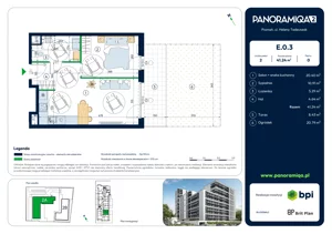 2 pokoje, mieszkanie 41,24 m², parter, oferta nr E-0-3, Panoramiqa II, Poznań, Rataje, Starołęka, ul. Heleny Tadeuszak