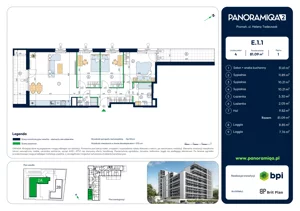 4 pokoje, mieszkanie 81,09 m², piętro 1, oferta nr E-1-1, Panoramiqa II, Poznań, Rataje, Starołęka, ul. Heleny Tadeuszak