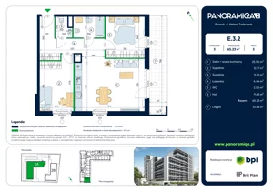 3 pokoje, mieszkanie 65,23 m², piętro 3, oferta nr E-3-2, Panoramiqa II, Poznań, Rataje, Starołęka, ul. Heleny Tadeuszak